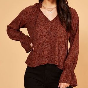 MINKPINK Leopard Print Blouse